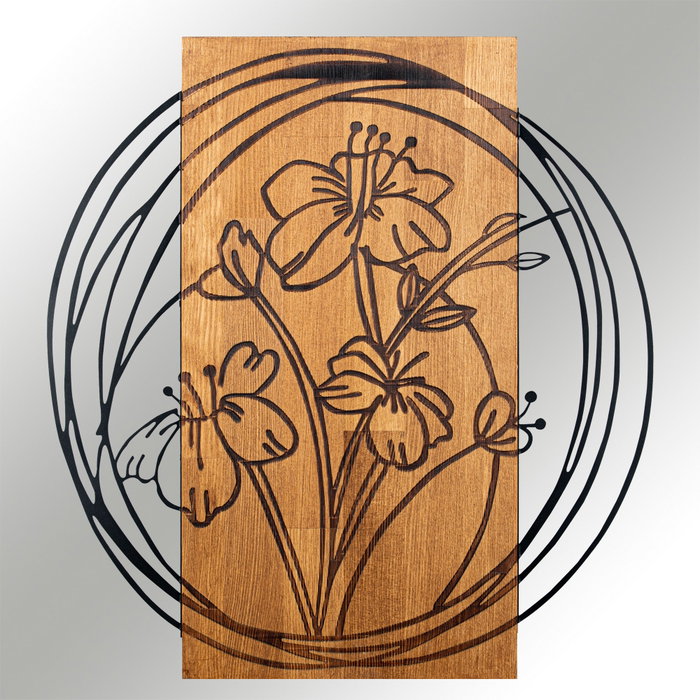 Wallity Orchid Accesorio Decorativo de Pared Negro y Nogal Wallity Orchid Accesorio Decorativo de Pared Negro y Nogal